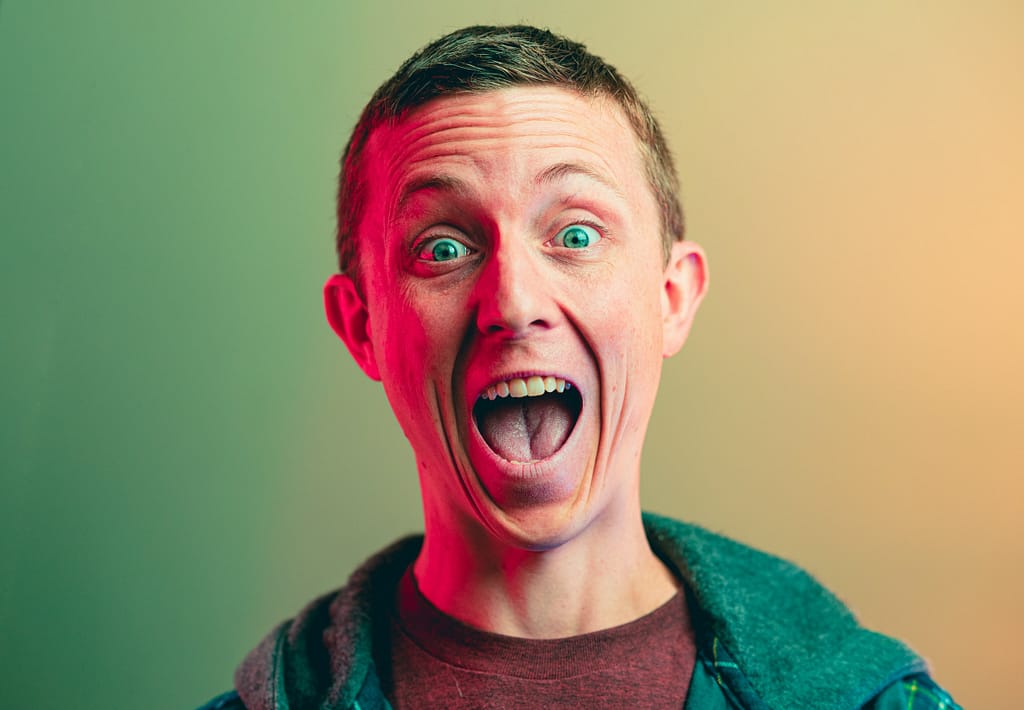 Image of a guy who is happy and excited